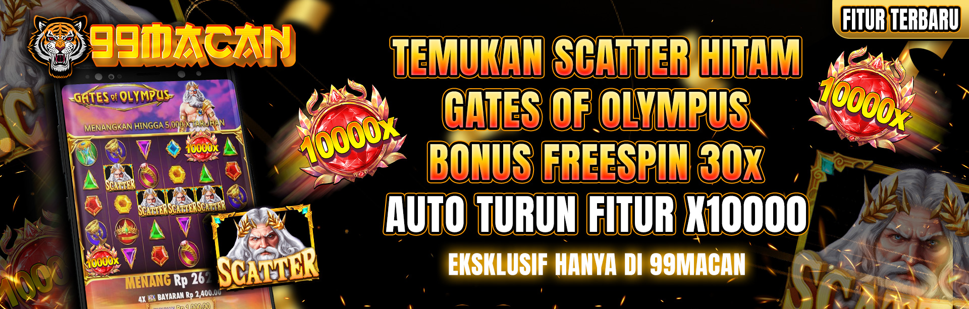99Macan Scatter Hitam x10000